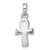 Sterling Silver Rhodium-plated Polished Small Ankh Cross Pendant