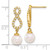 14k 7-8mm White Round Akoya Saltwater Cultured Pearl and .40 Carat Diamond Infinity Post Dangle Earrings