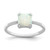 Sterling Silver Rhodium-plated Polished Square White Created Opal Ring - QR-BCCC46E6-9664
