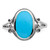 Sterling Silver Rhodium-plated Polished Synthetic Turquoise Ring - QR-39B104F0-4287