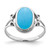 Sterling Silver Rhodium-plated Polished Synthetic Turquoise Ring - QR-BC7A3513-6662