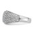 Sterling Silver Rhodium-plated Polished Tapered Pave CZ Size 8 Ring
