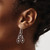 Sterling Silver Rhodium-plated Polished Textured & Beaded Dangle Earrings