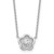 Sterling Silver Rhodium-plated Polished Textured CZ Flower 18 Inch Necklace