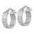 Sterling Silver Rhodium-plated Polished Textured In and Out Greek Key 4.00 x 14mm Hoop Earrings