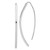 Sterling Silver Rhodium-plated Polished Threader Bar Earrings