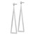 Sterling Silver Rhodium-plated Polished Triangle Post Dangle Earrings