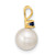 14k 7-8mm White Round Freshwater Cultured Pearl and .30SA Sapphire Post Earrings and Pendant Set