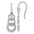 Sterling Silver Rhodium-plated Polished Triple Circle Dangle Shepherd Hook Earrings