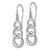 Sterling Silver Rhodium-plated Polished Triple Circle Dangle Shepherd Hook Earrings