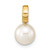14K 7-8mm White Round Freshwater Cultured Pearl Hinged Bail Charm