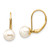 14k 7-8mm White Round Freshwater Cultured Pearl Leverback Earrings - XL-D5FE9E7E-5663