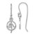 Sterling Silver Rhodium-plated Polished Wave Dangle Earring