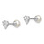 Sterling Silver Rhodium-plated Polished White 5-6mm Imitation Shell Pearl & CZ Reversible Post Earrings