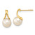 14K 7-8mm White Round Freshwater Cultured Pearl Post Earrings