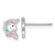 Sterling Silver Rhodium-plated Polished White and Rainbow Enamel Unicorn Head Childrens Post Earrings