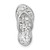 Sterling Silver Rhodium-plated Polished White Crystal Flip Flop Chain Slide