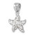 Sterling Silver Rhodium-plated Polished White Crystal Starfish Pendant