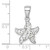 Sterling Silver Rhodium-plated Polished White Crystal Starfish Pendant