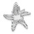Sterling Silver Rhodium-plated Polished White Crystal Starfish Pendant Chain Slide