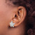 Sterling Silver Rhodium-plated Polished White Crystal Starfish Post Earrings
