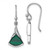 Sterling Silver Rhodium-plated Polished White CZ and Malachite Fan Dangle Shepherd Hook Earrings