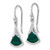 Sterling Silver Rhodium-plated Polished White CZ and Malachite Fan Dangle Shepherd Hook Earrings