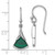 Sterling Silver Rhodium-plated Polished White CZ and Malachite Fan Dangle Shepherd Hook Earrings