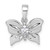 Sterling Silver Rhodium-plated Polished White CZ Butterfly Pendant