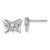 Sterling Silver Rhodium-plated Polished White CZ Butterfly Post Earrings