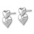 Sterling Silver Rhodium-plated Polished White CZ Double Heart Post Earrings