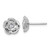 Sterling Silver Rhodium-plated Polished White CZ Flower Post Earrings
