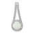 Sterling Silver Rhodium-plated Polished White Opal & CZ Halo Pendant