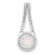 Sterling Silver Rhodium-plated Polished White Opal & CZ Halo Pendant