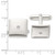 Sterling Silver Rhodium-plated Polished with CZ Square Cuff Links