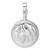 Sterling Silver Rhodium-plated Polished with Leaf Design Round Ash Holder Pendant