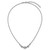 Sterling Silver Rhodium-plated Puffed Mariner Center with Side CZs 16 inch with 2 inch Extender Necklace