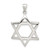 Sterling Silver Rhodium-plated Puffed Star of David Pendant