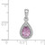 Sterling Silver Rhodium-Plated Purple and Clear CZ Pendant