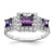Sterling Silver Rhodium-plated Purple Square CZ Ring - QR-4FFA34F6-3680
