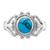 Sterling Silver Rhodium-plated Reconstituted Turquoise Ring - QR-E0E1D3C5-4132