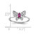 Sterling Silver Rhodium-plated Red and White CZ Butterfly Ring - QR-69340C01-9941