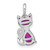 Sterling Silver Rhodium-plated Red Corundum Cat Pendant