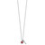 Sterling Silver Rhodium-plated Red Enameled Heart Lock and Key 16 inch with 1 inch extension Necklace
