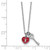Sterling Silver Rhodium-plated Red Enameled Heart Lock and Key 16 inch with 1 inch extension Necklace