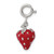 Sterling Silver Rhodium-plated Red Enameled Strawberry Charm