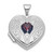 Sterling Silver Rhodium-plated Rhodolite Garnet June Birthstone 18mm Heart Locket