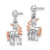 Sterling Silver Rhodium-plated Rose Gold-plated Unicorn Post Earrings