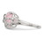 Sterling Silver Rhodium-plated Rose Quartz/White Sapphire Ring - QR-39636DE3-1051
