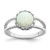 Sterling Silver Rhodium-plated Round White Created Opal Inlay Ring - QR-8066CCE3-6530
